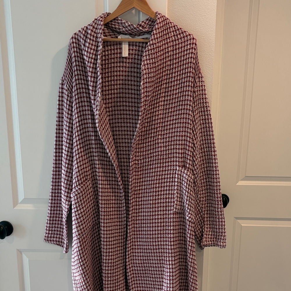 Houndstooth Hooded Cardigan